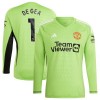 Camiseta de fútbol Portero Manga Larga Manchester United De Gea 1 Primera Equipación 23-24 - Hombre